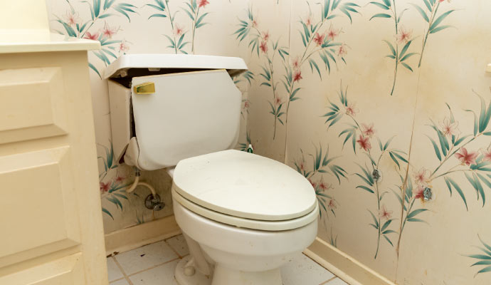 A broken toilet