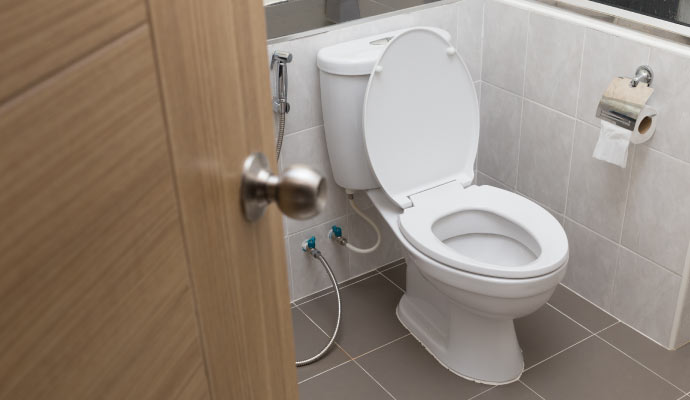 A clean toilet