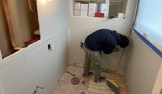 Great Lakes Home Renovations professional renovating a bathroom