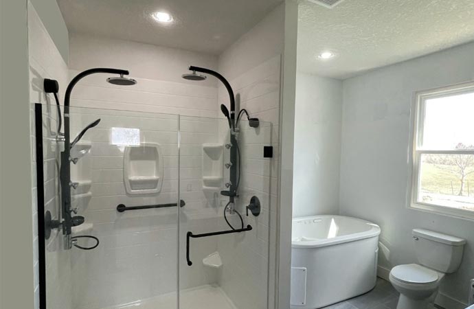 Image of a bathroom shower installation project.