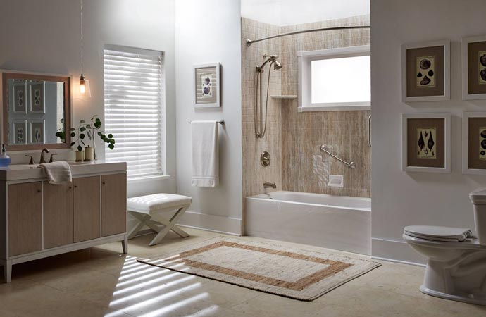 Bathroom, shower, bathtub and walmate decorations