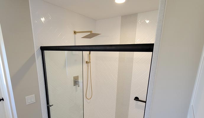 A luxury bathroom with Shower Enclosure