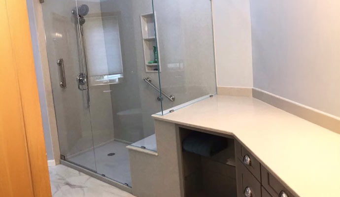 A custom designed shower