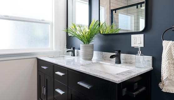 Installed organized vanity in the master bathroom