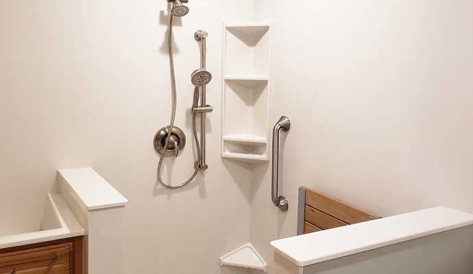 An installed shower