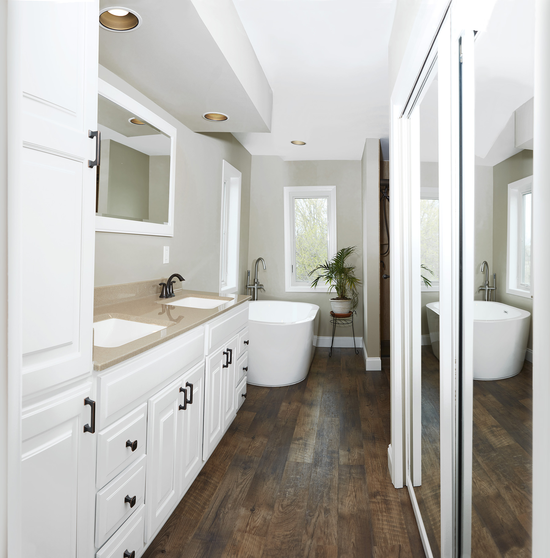 Master Bathroom Remodel, Bertch Vanity: Zurich / Birch / White Matte