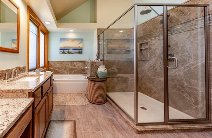 Luxury bathroom and bathtub