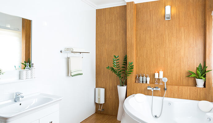 beautifully organized bathroom in the house