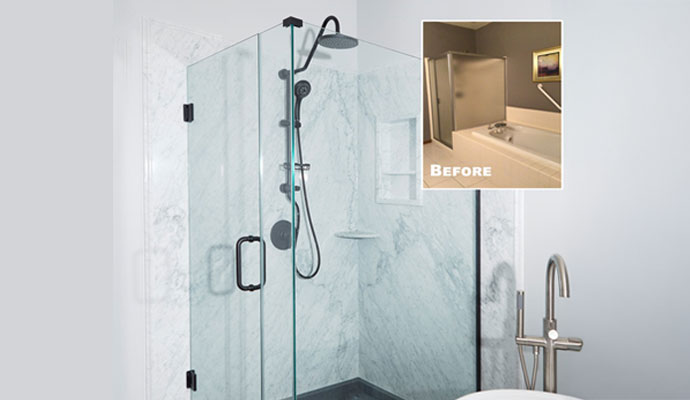 Bathroom shower remodel before and after