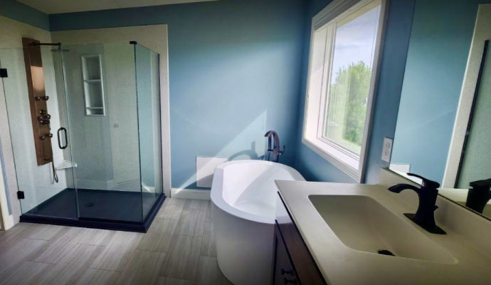 Newly designed guest bathroom
