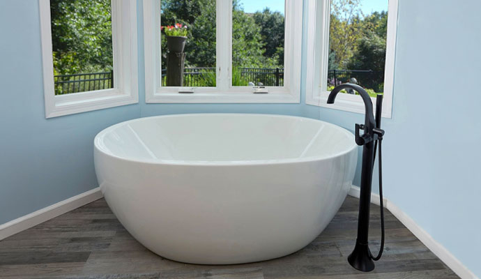 Newly installed bathtub