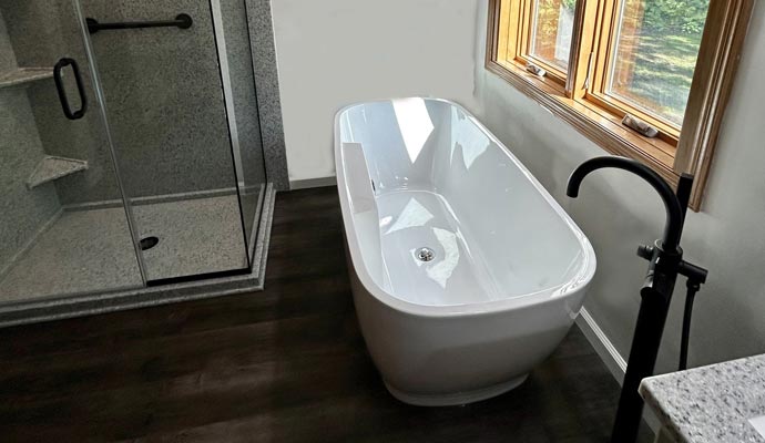 Newly replaced bathtub