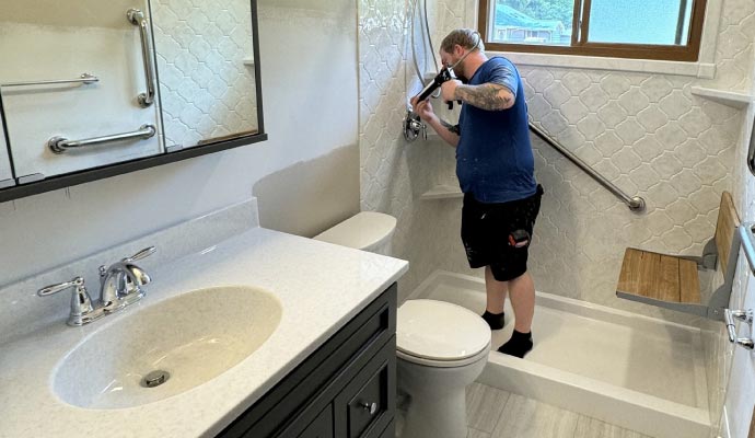 professionally tub to shower conversion