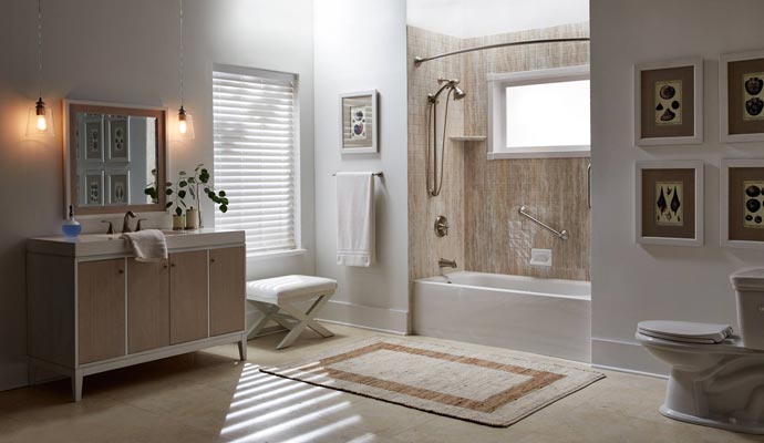 Relaxing zone inside bathroom