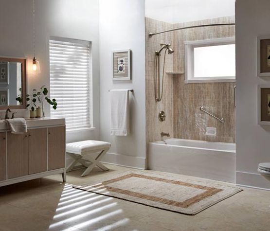 Well-decorated and designed master bathroom Well-decorated and designed master bathroom