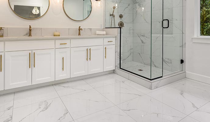 Slip-resistant bathroom floor