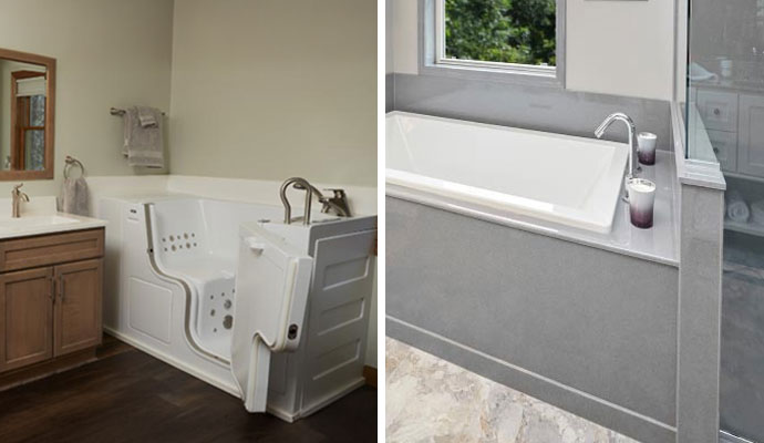 Walk in safety bathtub installation