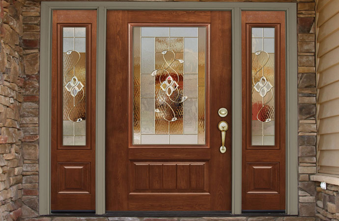 Realistic woodgrain entry door